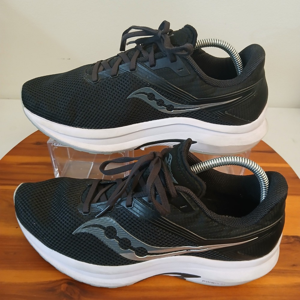 Saucony Axon Mens 10 Black Road Running Shoes Sneakers‎ S20657-45 PWRRUN
